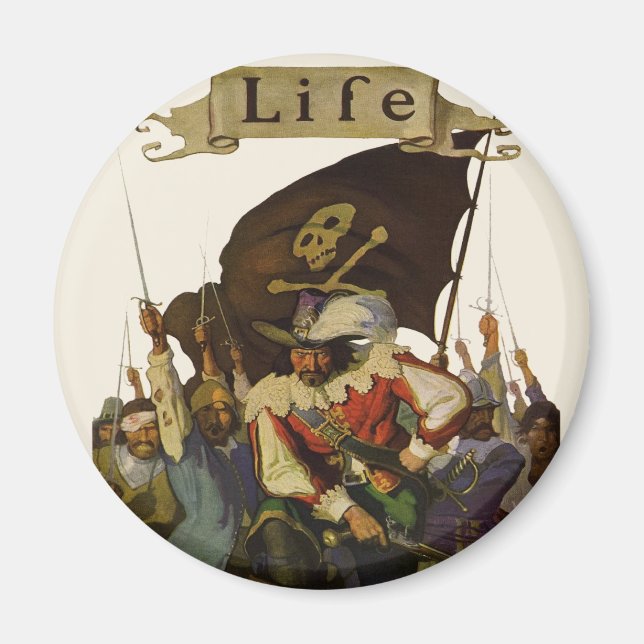 Vintage Pirate Life 1921 illustration Magnet (Front)