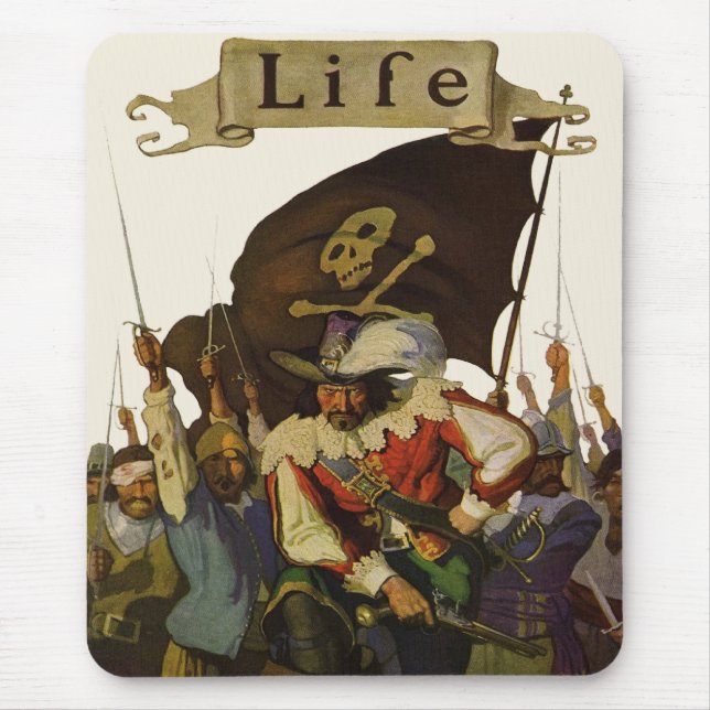 Vintage Pirate Life 1921 illustration Mouse Pad (Front)