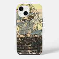 Vintage Pirate Ship, Galleon Sailing on the Ocean
