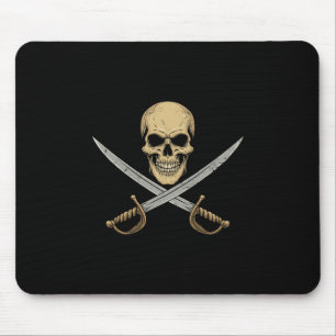 Vintage Pirate Skull Caribbean Cruise Halloween Sk Mouse Pad