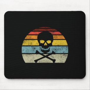 Vintage Pirate Skull Crossbones Flag Retro Style H Mouse Pad