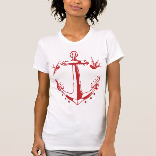 Vintage Pirate Tattoo Anchor & Sparrow Sailor Tee