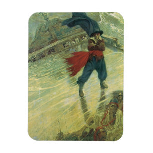 Vintage Pirate, The Flying Dutchman by Howard Pyle Magnet
