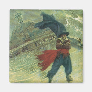 Vintage Pirate, The Flying Dutchman by Howard Pyle Magnet