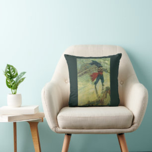 Vintage Pirate, The Flying Dutchman by Howard Pyle Throw Pillow
