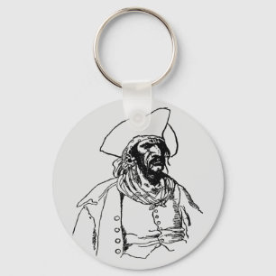 Vintage Pirates, a Buccaneer Sketch by Howard Pyle Keychain