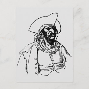 Vintage Pirates, a Buccaneer Sketch by Howard Pyle Postcard