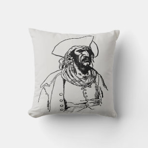 Vintage Pirates, a Buccaneer Sketch by Howard Pyle Throw Pillow