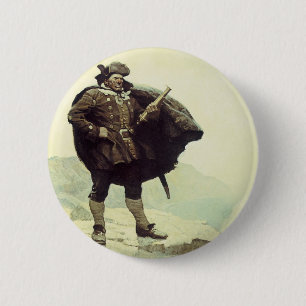 Vintage Pirates, Captain Bill Bones by NC Wyeth 2 Inch Round Button