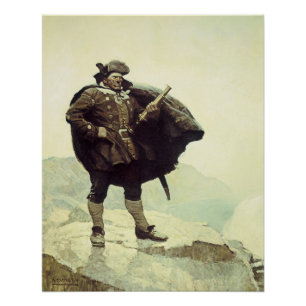 Vintage Pirates, Captain Bill Bones by NC Wyeth Poster