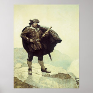 Vintage Pirates, Captain Bill Bones by NC Wyeth Poster