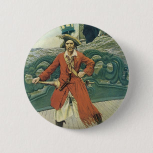 Vintage Pirates, Captain Keitt by Howard Pyle 2 Inch Round Button