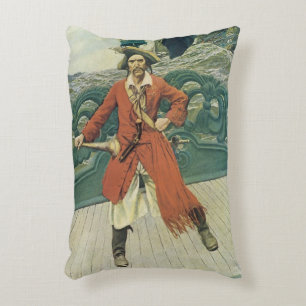 Vintage Pirates, Captain Keitt by Howard Pyle Accent Pillow