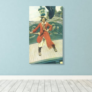 Vintage Pirates, Captain Keitt by Howard Pyle Canvas Print