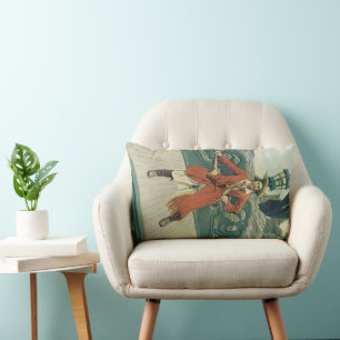 Vintage Pirates, Captain Keitt by Howard Pyle Lumbar Pillow