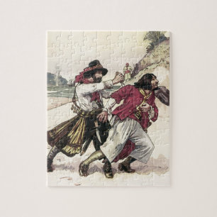 Vintage Pirates, Duel till the Death on the Beach Jigsaw Puzzle
