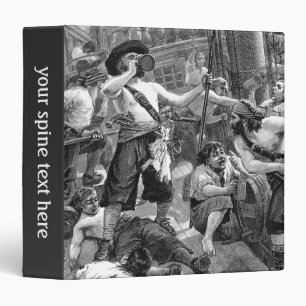 Vintage Pirates Fighting and Drinking on the Ship Binder
