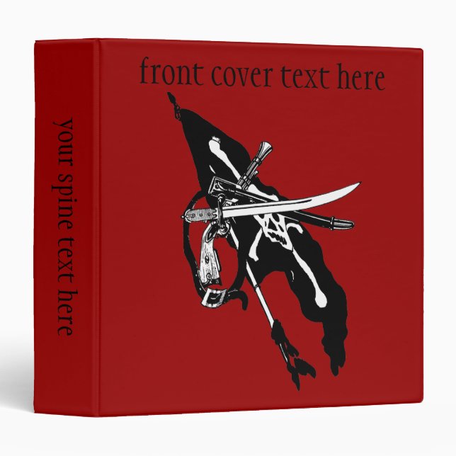 Vintage Pirates Flag, Jolly Roger Skull Crossbones Binder (Front/Spine)