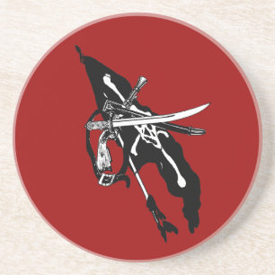 Vintage Pirates Flag, Jolly Roger Skull Crossbones Coaster
