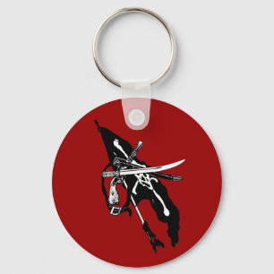 Vintage Pirates Flag, Jolly Roger Skull Crossbones Keychain