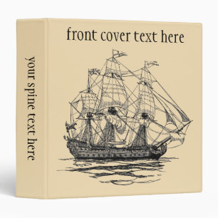 Vintage Pirates Galleon, Sketch of a 74 Gun Ship Binder