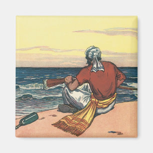 Vintage Pirates, Marooned on a Deserted Island Magnet