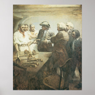 Vintage Pirates, Preparing for Mutiny by NC Wyeth Poster