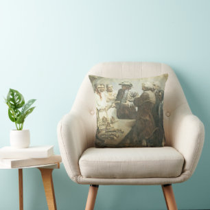 Vintage Pirates, Preparing for Mutiny by NC Wyeth Throw Pillow