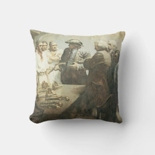Vintage Pirates, Preparing for Mutiny by NC Wyeth Throw Pillow