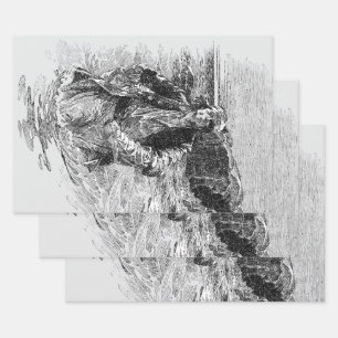 Vintage Pirates, Sir Henry Morgan in the Ocean Wrapping Paper Sheet