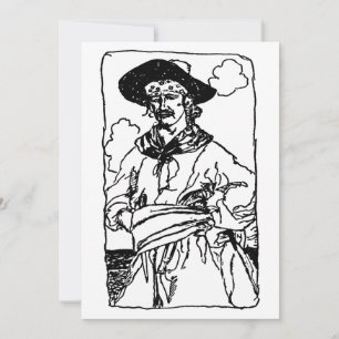 Vintage Pirates Sketch of a Captain by Howard Pyle