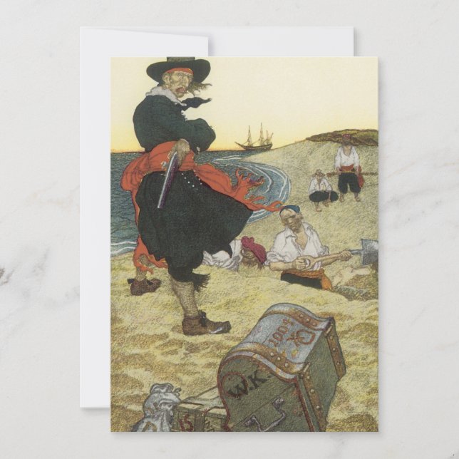 Vintage Pirates, William Kidd Burying Treasure (Front)