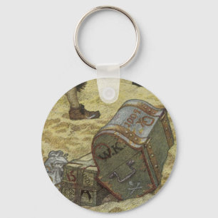 Vintage Pirates, William Kidd Burying Treasure Keychain