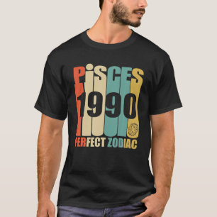 Vintage Pisces 1990 Retro 29Th Birthday Gift T-Shirt