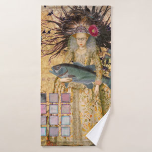 Vintage Pisces Fish Woman Gothic Classic  Bath Towel Set