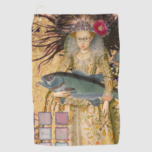Vintage Pisces Fish Woman Gothic Classic Golf Towel