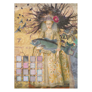 Vintage Pisces Fish Woman Gothic Classic Tablecloth