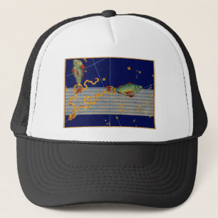 Vintage Pisces Star Chart Trucker Hat