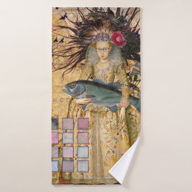 Vintage Pisces Woman Gothic Classic  Bath Towel Set (Bath Towel)
