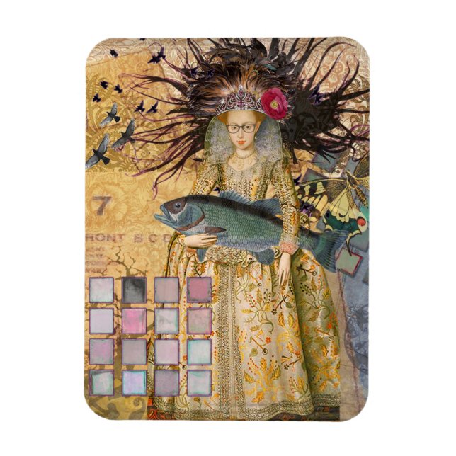 Vintage Pisces Woman Gothic Classic  Magnet (Vertical)