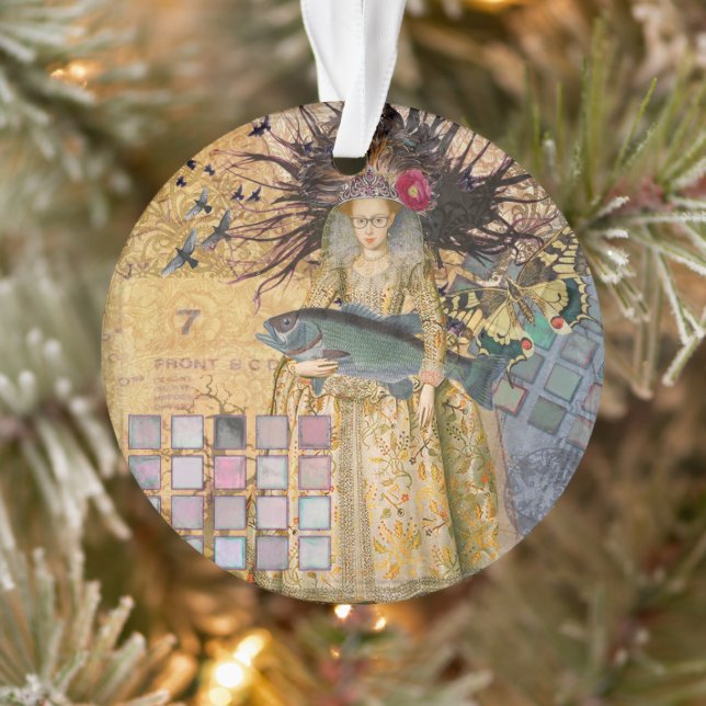 Vintage Pisces Woman Gothic Classic  Ornament (Tree)