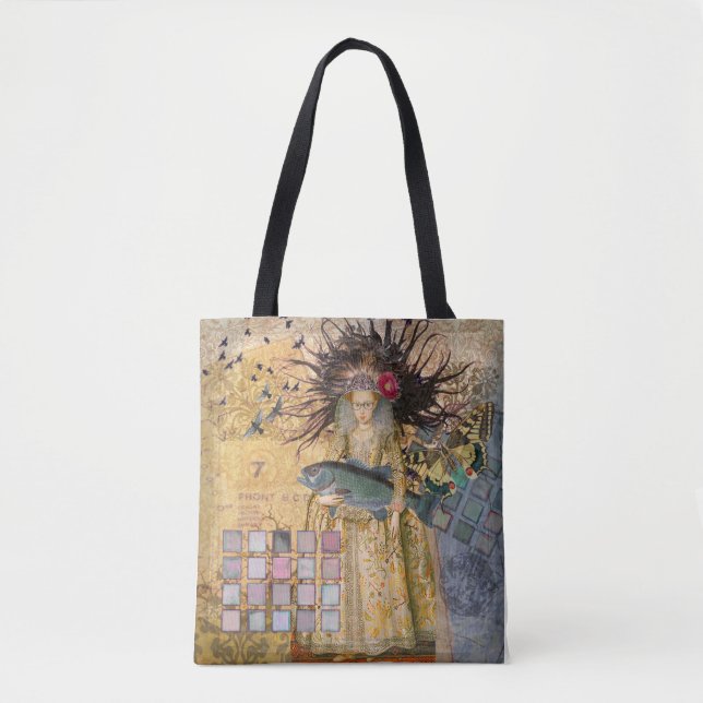 Vintage Pisces Woman Gothic Classic  Tote Bag (Front)