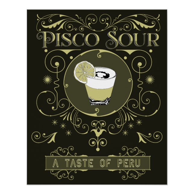 Vintage Pisco Sour Poster (Front)