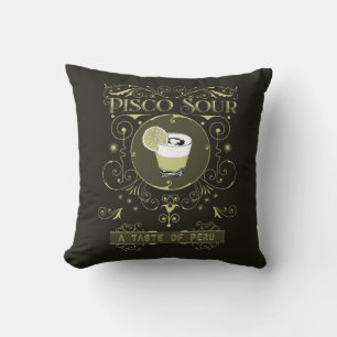 Vintage Pisco Sour Throw Pillow
