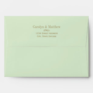 Vintage Pistachio Green Antique Flourish Wedding Envelopes