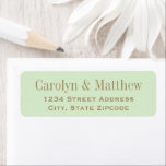 Vintage Pistachio Green Wedding Return Address<br><div class="desc">This vintage return address label features elegant antique gold serif typography on a soft pistachio green background. Perfect for garden weddings,  spring bridal showers,  and timeless wedding stationery suites. The names and address fields are easy to personalize. A refined finishing touch for garden wedding invitations and thank you cards.</div>
