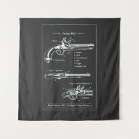 Vintage pistol patent blueprint