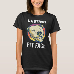 Vintage Pitbull Resting Pit Face Funny Pitbull Lov T-Shirt