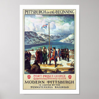Vintage Pittsburgh PA Travel Poster Print
