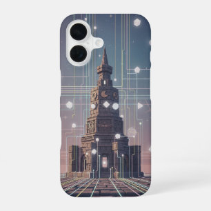 Vintage Pixel-Arcade Mystic Structure iPhone 16 Case